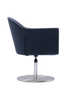 Voyager Swivel Adjustable Accent Chair in Smokey Blue and Brushed Metal - Ornate Home
