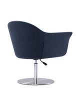 Voyager Swivel Adjustable Accent Chair in Smokey Blue and Brushed Metal - Ornate Home