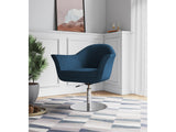 Voyager Swivel Adjustable Accent Chair in Smokey Blue and Brushed Metal (set of 2) - Ornate Home