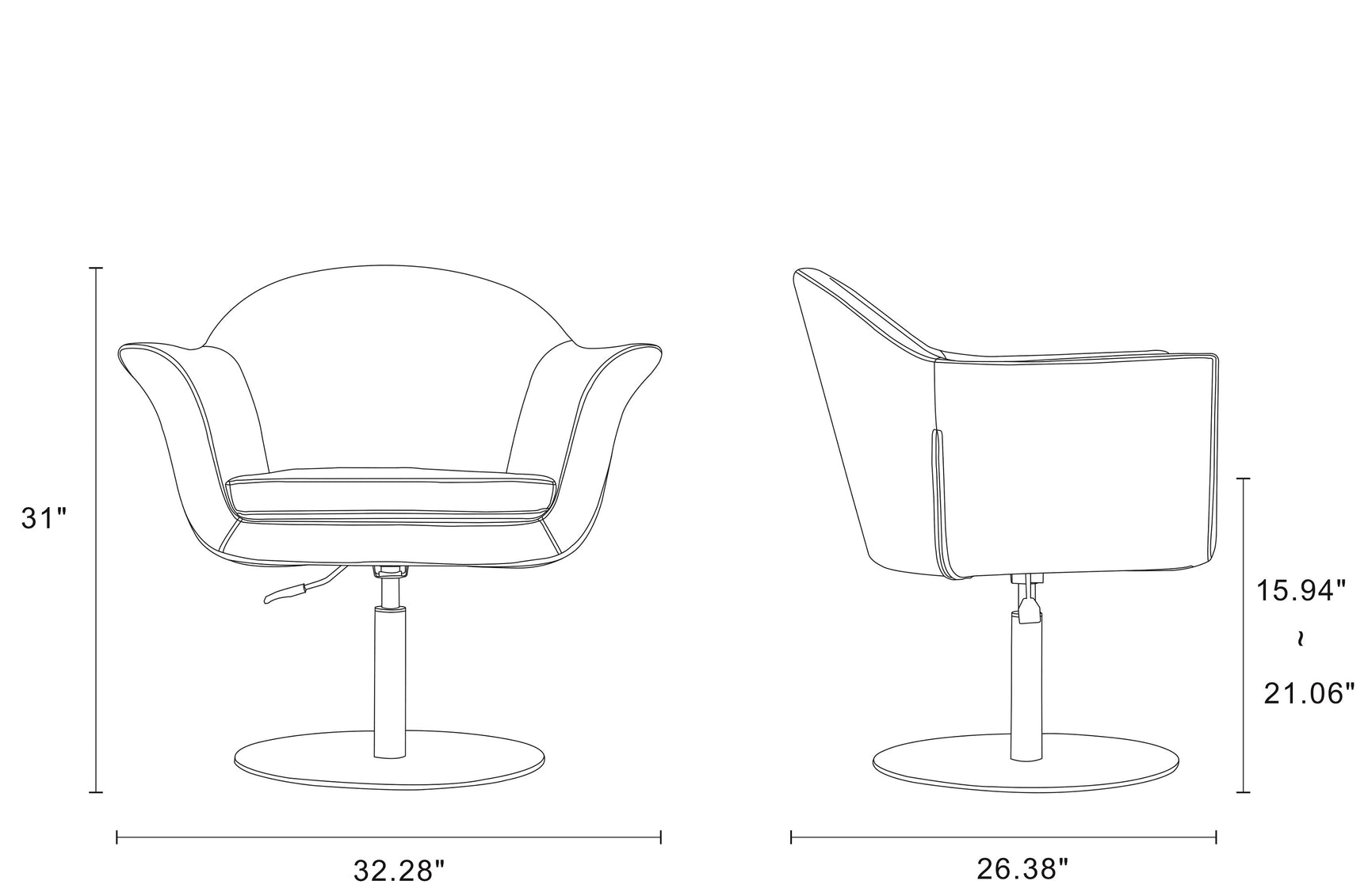 Voyager Swivel Adjustable Accent Chair in Smokey Blue and Brushed Metal (set of 2) - Ornate Home