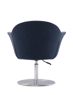 Voyager Swivel Adjustable Accent Chair in Smokey Blue and Brushed Metal (set of 2) - Ornate Home