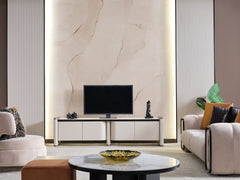 Voyance Cream/White Tv Stand - Ornate Home
