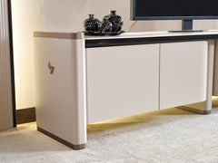 Voyance Cream/White Tv Stand - Ornate Home