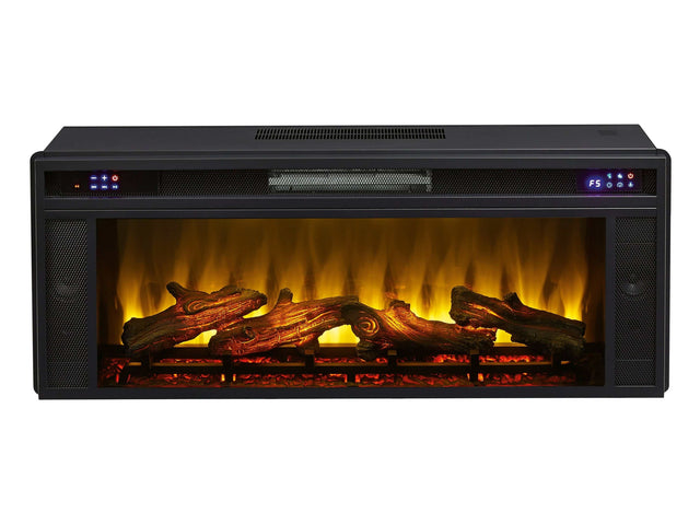 W100-12 / Electric Fireplace Insert Black 43" (Realistic Looking Logs) (Online Special Price) - Ornate Home