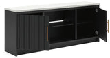 Cadmori Black/White XL TV Stand w/Fireplace Option