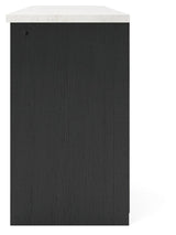 Cadmori Black/White XL TV Stand w/Fireplace Option