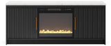 Cadmori Black/White 63" TV Stand with Electric Fireplace (Online Special Price)