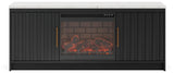 Cadmori Black/White 63" TV Stand w/ Electric Fireplace (Online Special Price)