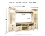 Willowton Whitewash 4-Piece Entertainment Center - Ornate Home