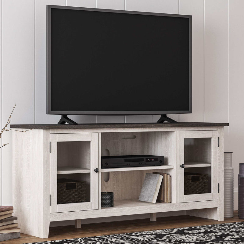 Dorrinson Antique White & Gray 60" TV Stand - Ornate Home