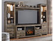 Trinell Brown 4-Piece Entertainment Center with Electric Fireplace - Ornate Home