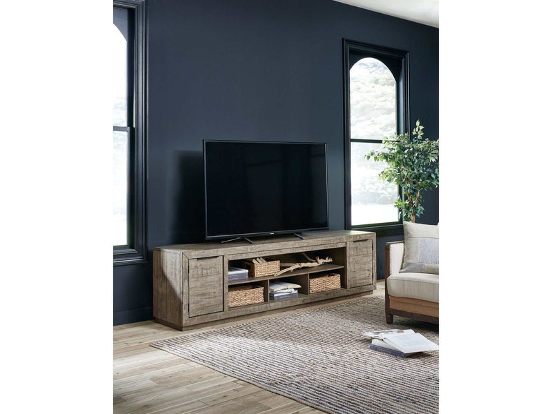 Krystanza Weathered Gray 92" TV Stand - Ornate Home