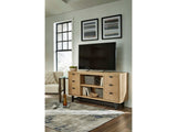 Freslowe Light Brown & Black Large TV Stand - Ornate Home