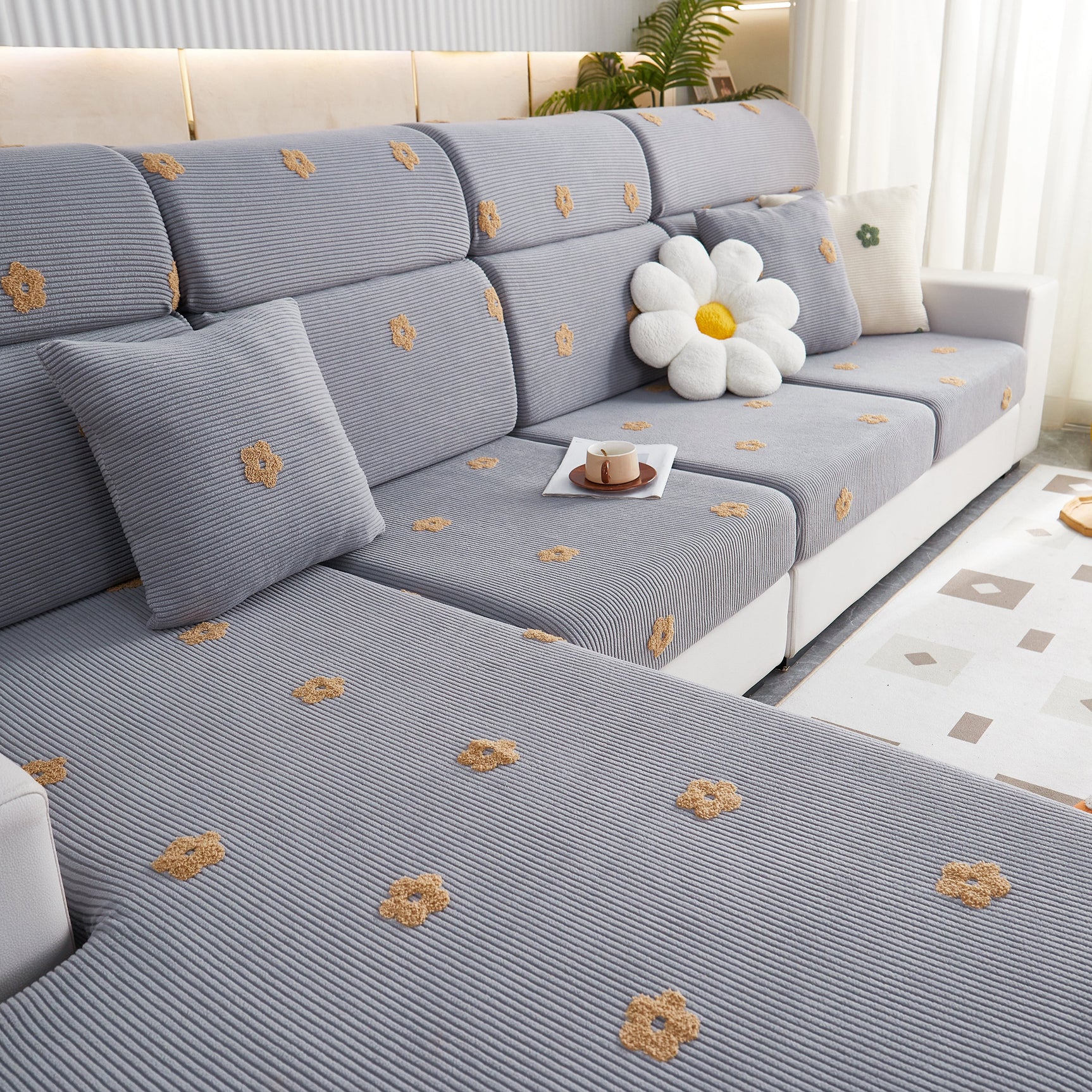 Polar Fleece Sofa Cushion Covers for Sofa 1/2/3/4 Seater, Best Seat Covers for Dogs, Pet Couch Protector