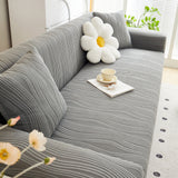 Textured Wave Stretch Sofa Couch Cover, Soft Washable Spandex Furniture Slipcovers