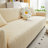 Textured Wave Stretch Sofa Couch Cover, Soft Washable Spandex Furniture Slipcovers