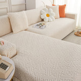 L Shape Sectional Sofa Cover Soft Stretch Furniture Protector Couch Slipcover with 1pcs Free Pillowcases