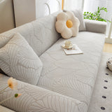 Jacquard Leaf Stretch Sofa Protector Cover Soft Washable Spandex Couch Slipcover