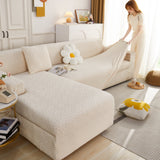 L Shape Sectional Sofa Cover Soft Stretch Furniture Protector Couch Slipcover with 1pcs Free Pillowcases