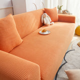 Grid Textured Stretch Sofa Cover, Soft Elastic Slipcover for Couch Protection