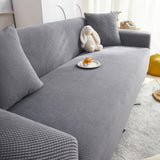 Grid Textured Stretch Sofa Cover, Soft Elastic Slipcover for Couch Protection