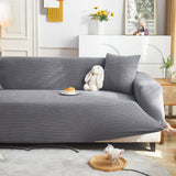 Grid Textured Stretch Sofa Cover, Soft Elastic Slipcover for Couch Protection