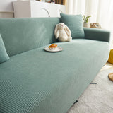 Grid Textured Stretch Sofa Cover, Soft Elastic Slipcover for Couch Protection