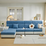 Cozy Plush Coral Fleece Sofa Cushion Slipcovers, Stretch Leaves Cushion Covers, Furniture Slipcovers