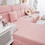 Stretch Sofa Covers with Skirt for Couch Seat and Cushion, Chaise, Sectional, 1/2/3/4 Seater Sofas