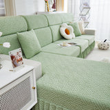 Stretch Sofa Covers with Skirt for Couch Seat and Cushion, Chaise, Sectional, 1/2/3/4 Seater Sofas