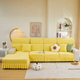 Tailored Sofa Cushion Covers Stretch Couch Seat Covers  with Skirt for Sectional Sofas