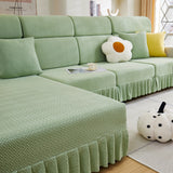Tailored Sofa Cushion Covers Stretch Couch Seat Covers  with Skirt for Sectional Sofas