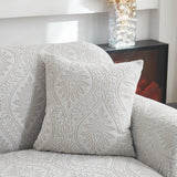 3D Baroque Floral Stretch Sofa Cover Elastic Polar Fleece Couch Slipcover with Straps