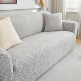 3D Baroque Floral Stretch Sofa Cover Elastic Polar Fleece Couch Slipcover with Straps