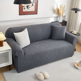 3D Baroque Floral Stretch Sofa Cover Elastic Polar Fleece Couch Slipcover with Straps