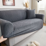3D Baroque Floral Stretch Sofa Cover Elastic Polar Fleece Couch Slipcover with Straps