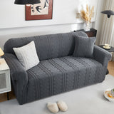 3D Embossed Geometric Couch Slipcover, Stretch Washable Non Slip Furniture Protector