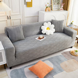3D Leaves Jacquard Couch Slipcovers Non-Slip Cozy Stretchy Couch Covers for Sectional