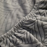 3D Leaves Jacquard Couch Slipcovers Non-Slip Cozy Stretchy Couch Covers for Sectional