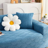 3D Leaves Jacquard Couch Slipcovers Non-Slip Cozy Stretchy Couch Covers for Sectional