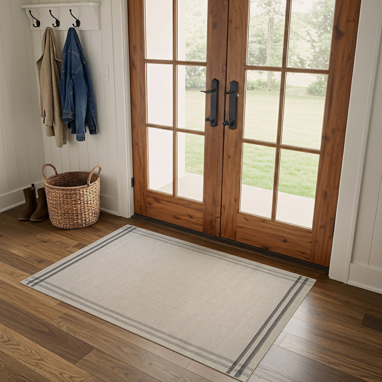 Woolen Bone 7 Washable Jute-Look Rug | Minimalist Decor