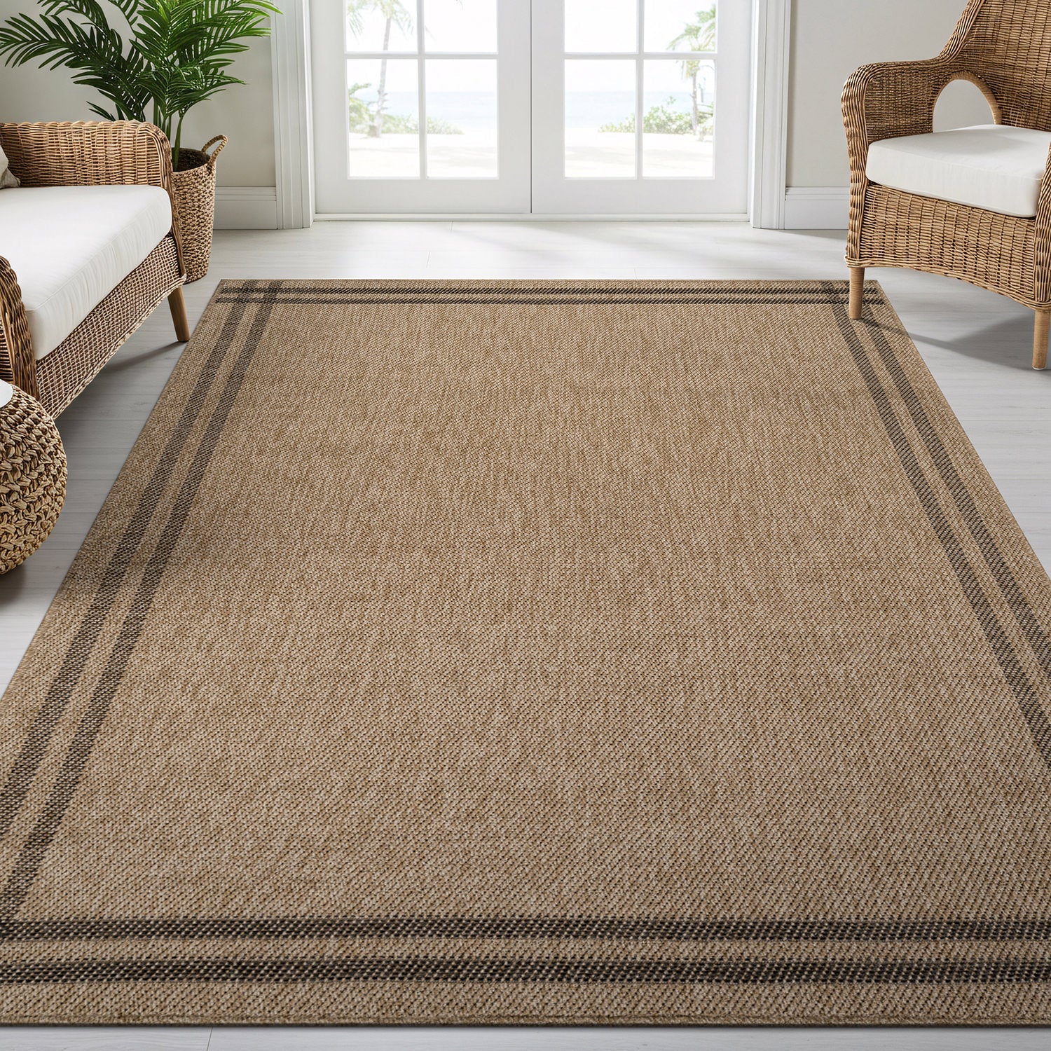 Woolen Natural 7 Indoor/Outdoor Rug | Rustic Jute Style