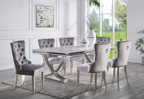 Wadenswil Chrome 7 Pc. Dining Table Set - Ornate Home