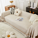 Waffle Lattice Fabric Sofa Cover, Multi-purpose Soft Sofa Throw, Couch Cover Blanket Throws for Couches - Ornate Home