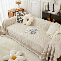 Waffle Lattice Fabric Sofa Cover, Multi-purpose Soft Sofa Throw, Couch Cover Blanket Throws for Couches - Ornate Home