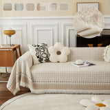 Waffle Lattice Fabric Sofa Cover, Multi-purpose Soft Sofa Throw, Couch Cover Blanket Throws for Couches - Ornate Home