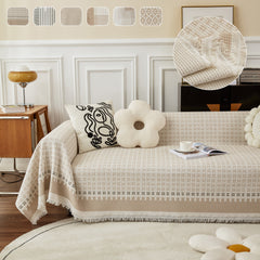 Waffle Lattice Fabric Sofa Cover, Multi-purpose Soft Sofa Throw, Couch Cover Blanket Throws for Couches - Ornate Home
