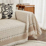Waffle Lattice Fabric Sofa Cover, Multi-purpose Soft Sofa Throw, Couch Cover Blanket Throws for Couches - Ornate Home