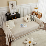 Waffle Lattice Fabric Sofa Cover, Multi-purpose Soft Sofa Throw, Couch Cover Blanket Throws for Couches - Ornate Home