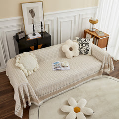 Waffle Lattice Fabric Sofa Cover, Multi-purpose Soft Sofa Throw, Couch Cover Blanket Throws for Couches - Ornate Home
